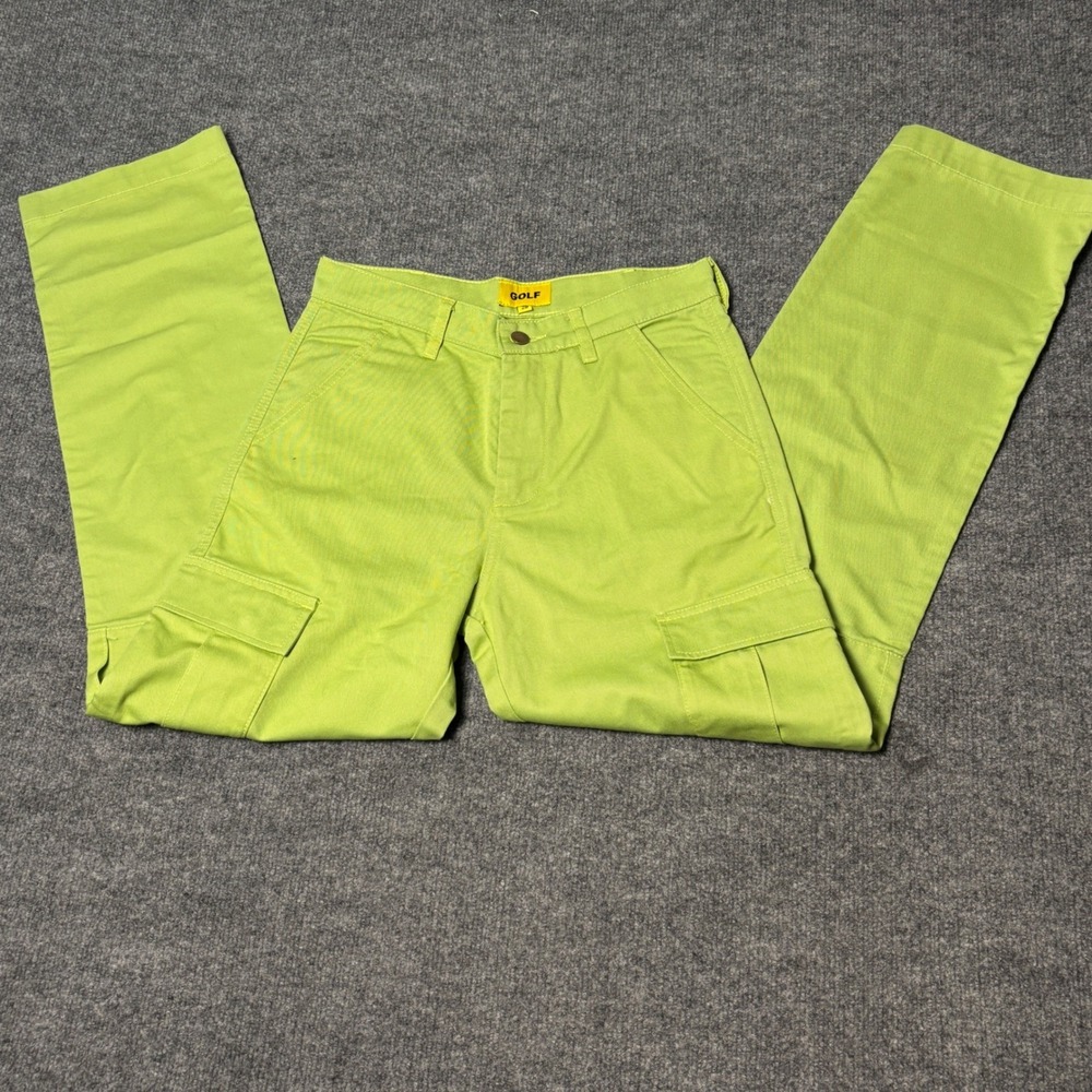 GOLF WANG Cargo Pants Mens Size 28 Neon Lime Green Utility Tyler the Creator
